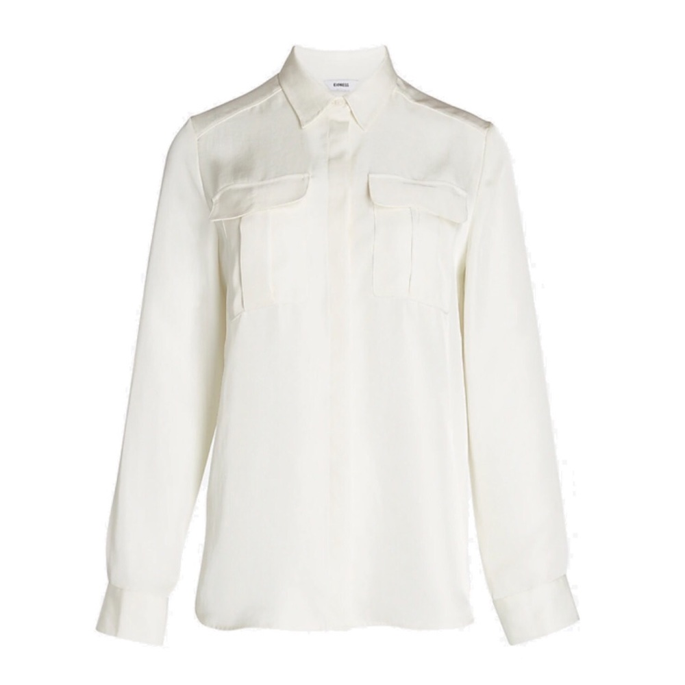 Express Ivory Cream Button Down Dress Shirt Sz S